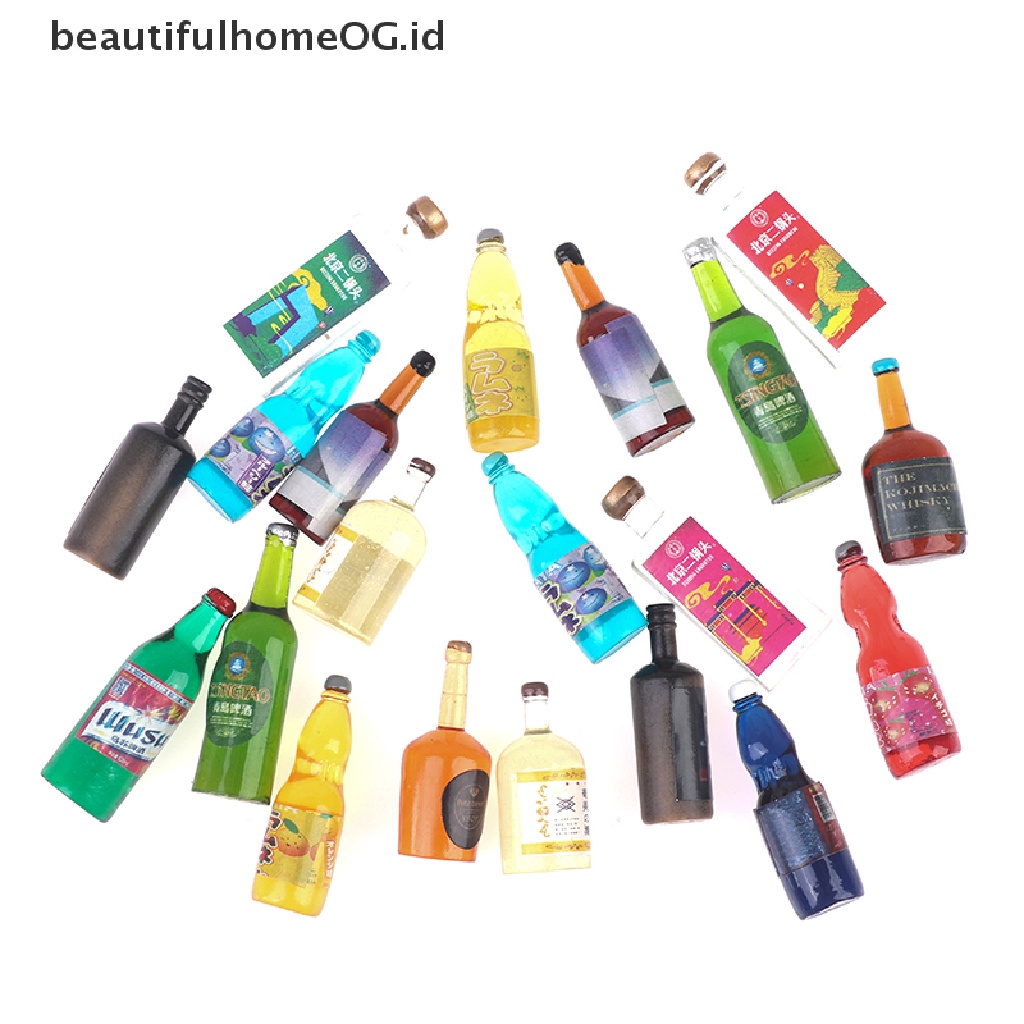 / Beautifulhomeog.id / 20Pcs / Set Mainan Miniatur Botol Minuman Skala 1: 12 Untuk Aksesoris Dapur Rumah Boneka