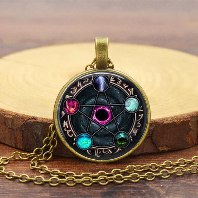 New Arrival Wiccan Pendant Necklace Constellations Of The Zodiac Wicca Pagan Jewelry Glass Cabochon Jewelry