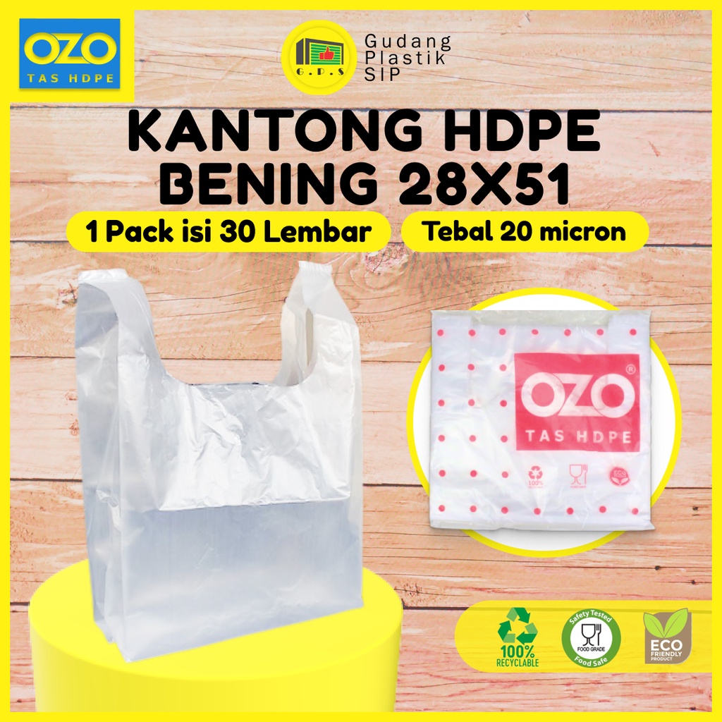 Kantong Plastik Kresek Bening Tebal UK 28x51 HDPE