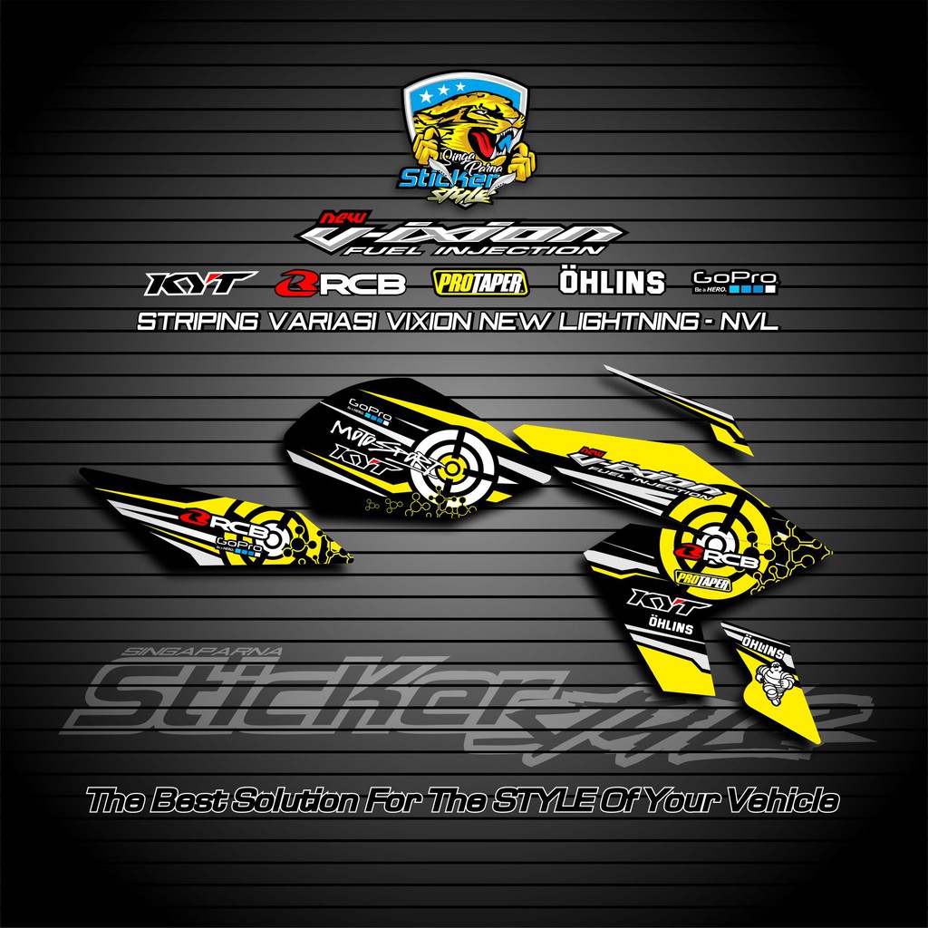 STRIPING STIKER VARIASI MOTOR YAMAHA VIXION NVL/NEW VIXION LIGHTNING LIVERY THE MANIAC/GRAFIS