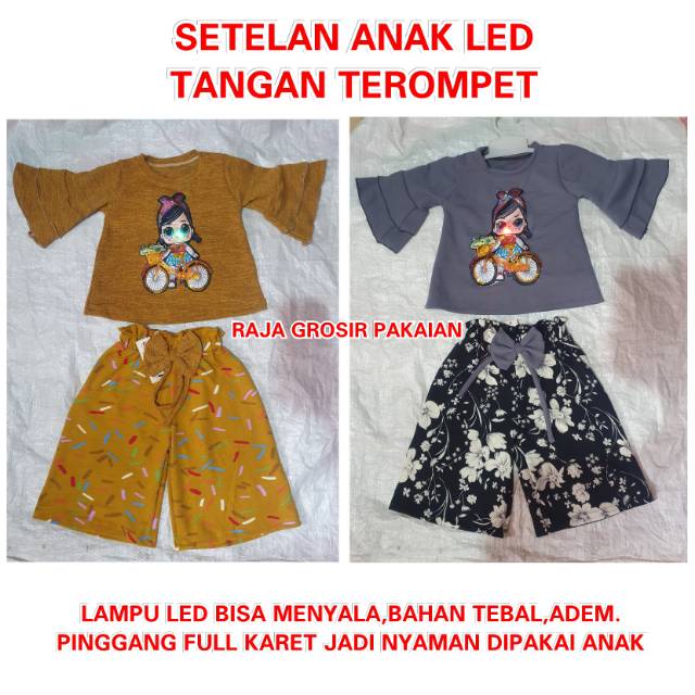 EK~Setelan Anak LED Tangan Terompet 2-10 Thn