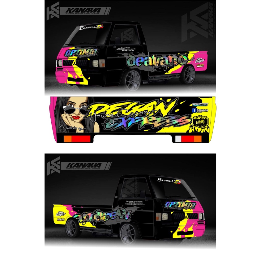 Decal /  Sticker Printing Mobil L300 / Grandmax / Carry SS/Futura/ NewCarry Kombinasi Hologram A01