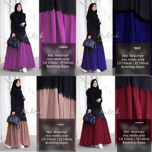 Terlaris Nabtik Ruby Overall Gamis Ruffle - Rempel Renda Bawah Gamis Fashion Garansi Termurah