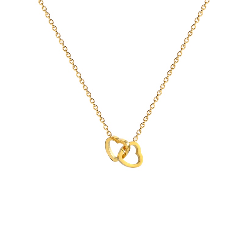 Kalung Titanium Liontin Hati Wanita Sederhana dan Lucu Gaya korean kalung aesthetic