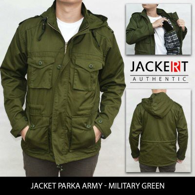 UNIX  Jaket Parka Drill - Hijau / Green Army (JACKERT ORIGINAL)  100% Keren
