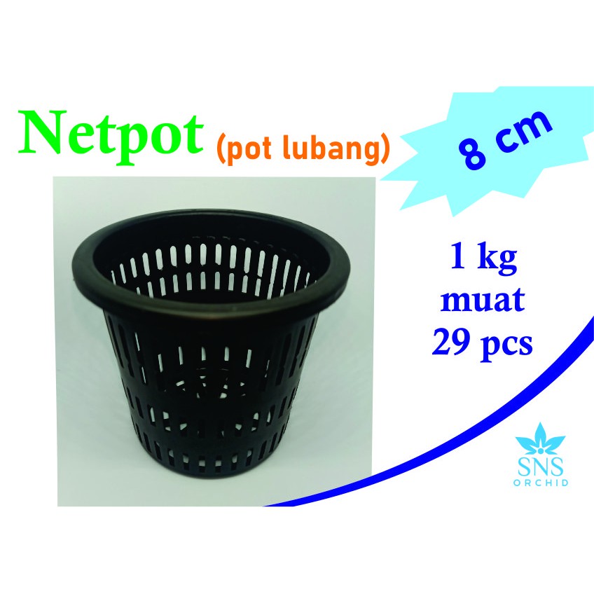 Netpot 8 cm pot gantung Anggrek bunga lubang net pot catleya dendro plastik cattleya dendrobium
