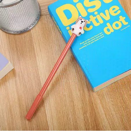 

pc Pulpen Pena Lucu Motif Karakter Beruang Putih Kombinasi 4 warna Pulpen Unik Import