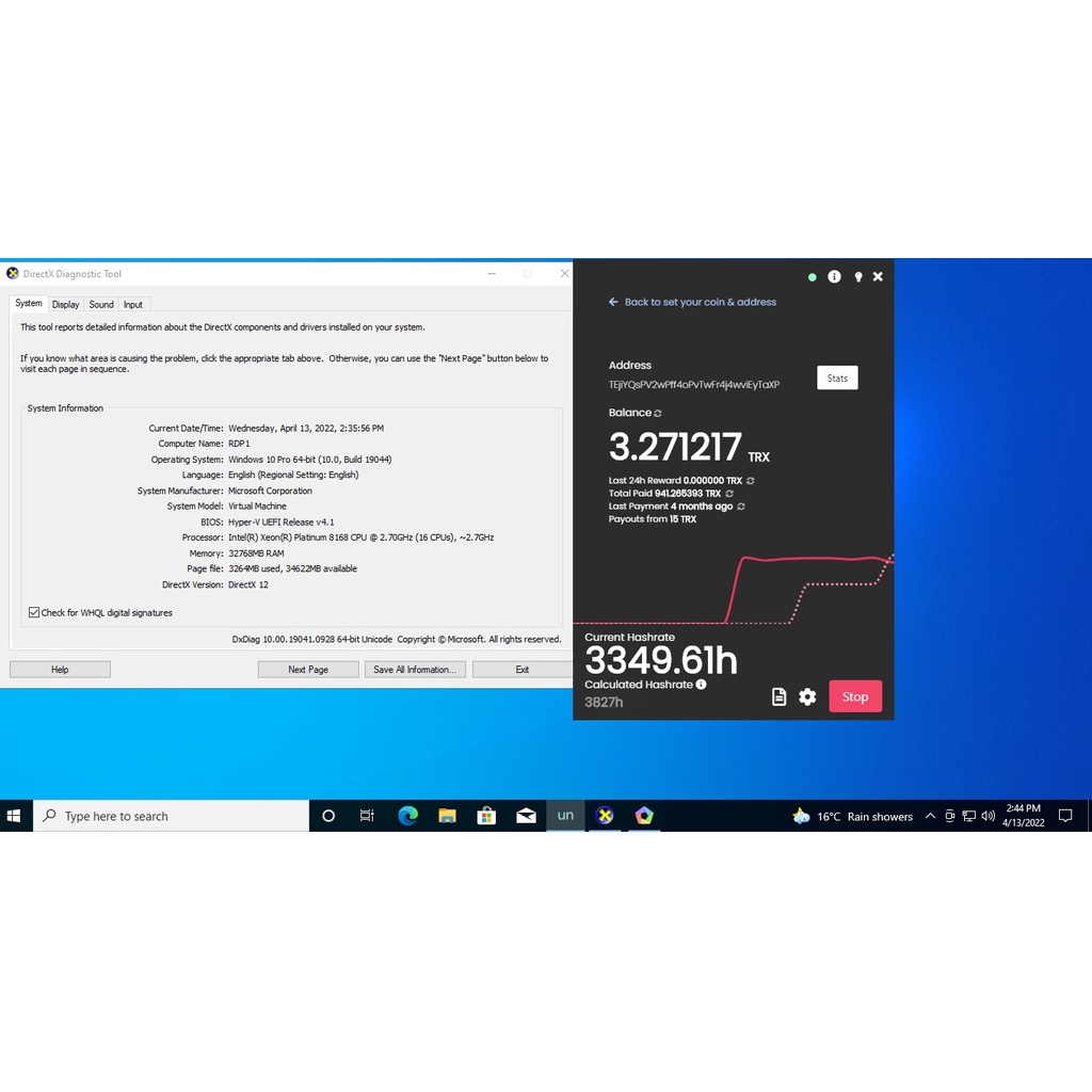 RDP/VPS Support,Emulator, Mining & Tutor, Windows,Linux,dll  Spek 16 CPU 32GB RAM