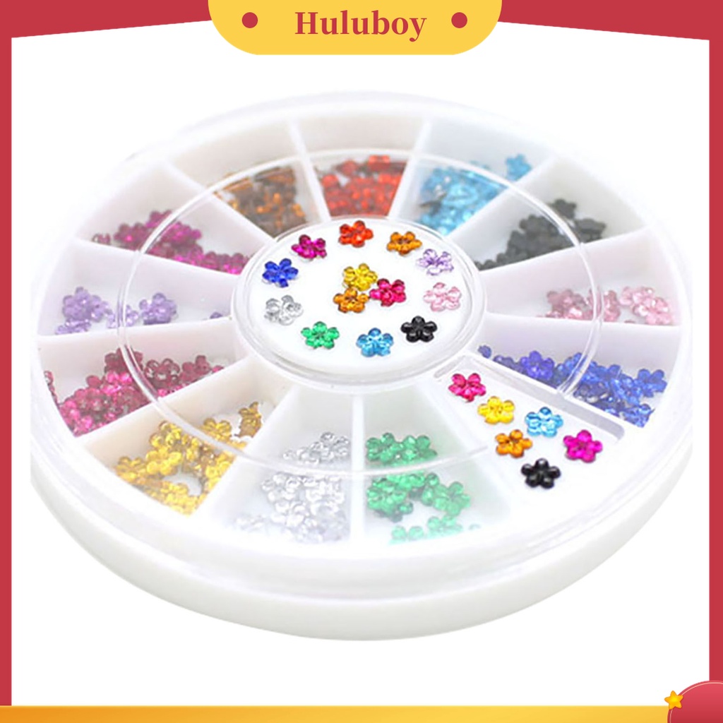 Huluboy Huluboy♡ 1 Roda Stiker Kuku Bahan Akrilik Warna-Warni Untuk Dekorasi Nail Art