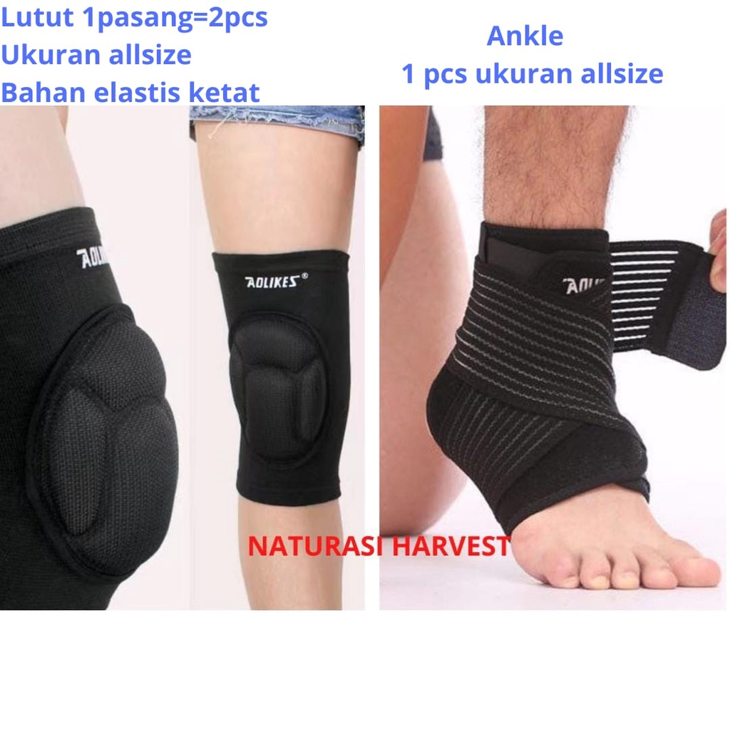 Pelindung Lutut dan pelindung ankle kaki  AOLIKES ankle support and knee protector