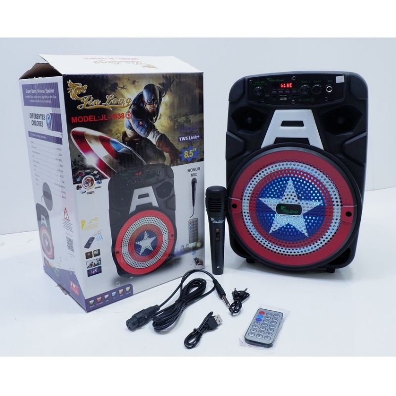 Speaker Portable Jinlong Jl1938 CA 8.5 Inchi FREE Microphone