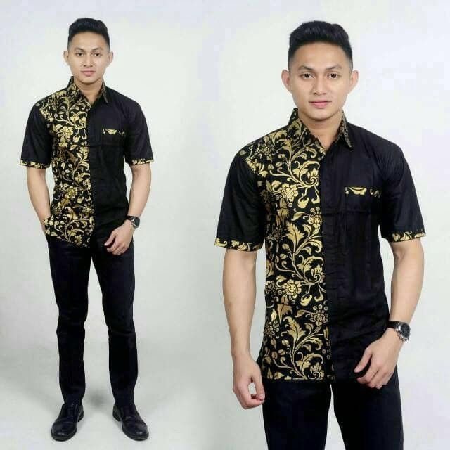 Kemeja Batik Pria Size M L Xl Bswart Batik Kombinasi Hrb026 Hem Kemeja Pendek Prada Modern