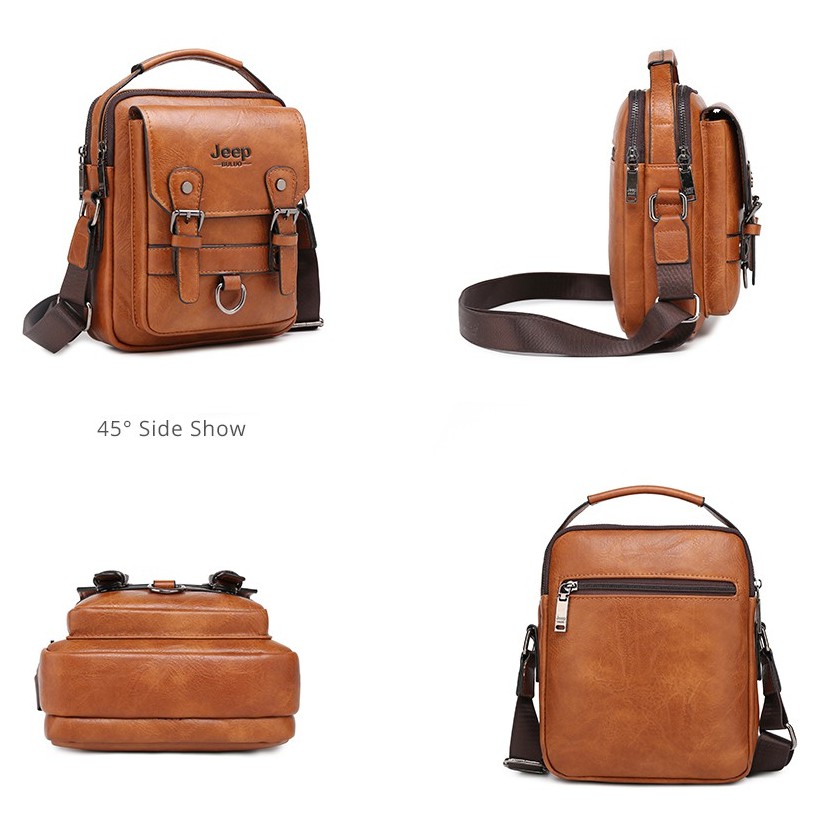 [KULIT PREMIUM] Tas Selempang Kulit Import Pria Tablet 9.7 Inch Business Casual Style Messenger Bag