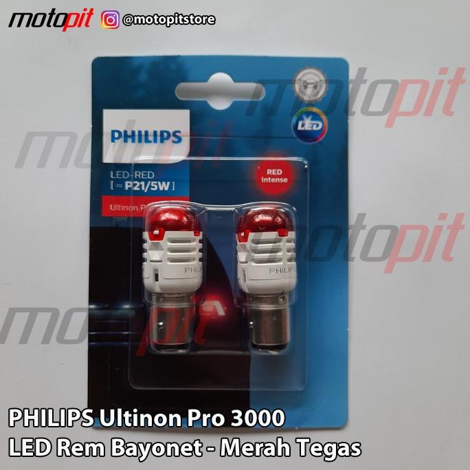 PHILIPS LED Rem P21/5W Ultinon Pro 3000 BAY15d Bayonet Merah Red S25