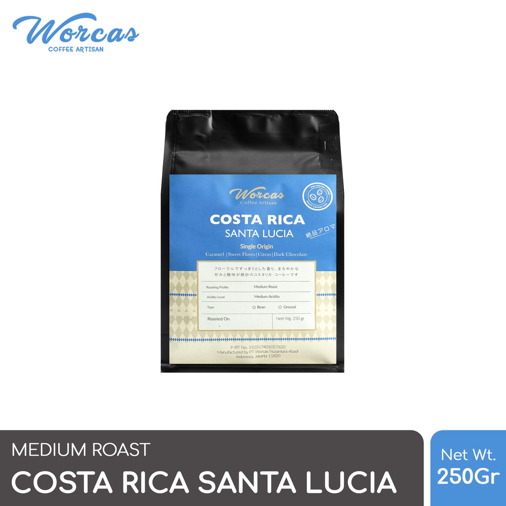 

WORCAS Arabika Costa Rica Santa Lucia 250 Gram - Medium Roast