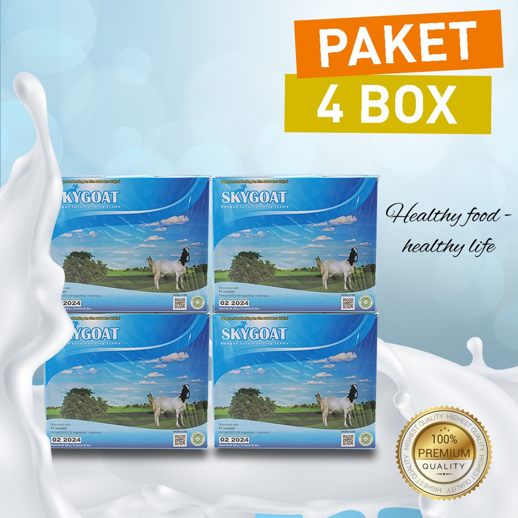 Paket 4 BOX Susu Kambing Ettawa Full Cream - S Goat Putih