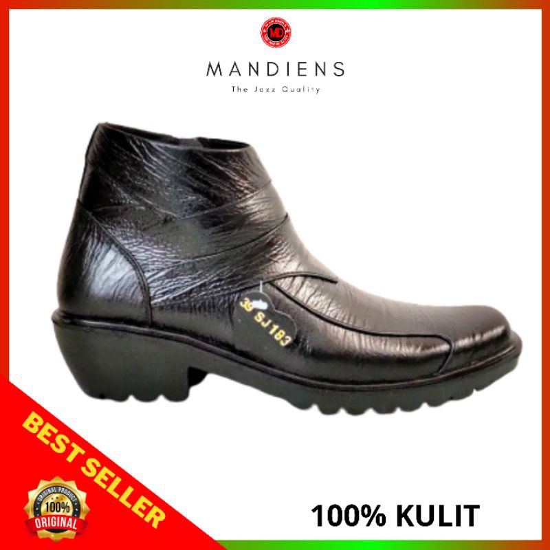 MANDIENS K183KY Sepatu  Boots Kulit Sapi Asli Medali 