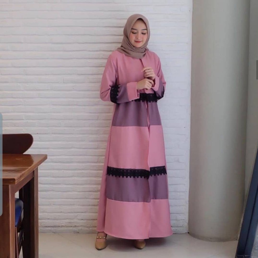 CUCI  GUDANG REINN DRESS Bahan Moscrepe Pakaina Wanita Gamis Panjang Terusan Gamis Wanita Dress Mulim Terbaru