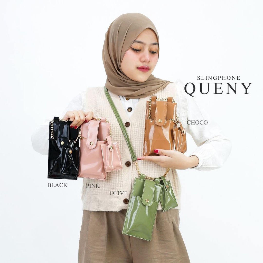 TAS HANDPHONE SLEMPANG GLOSSY TERBARU 2021 - TAS MINI SELEMPANG WANITA TERKINI - TAS LUCU