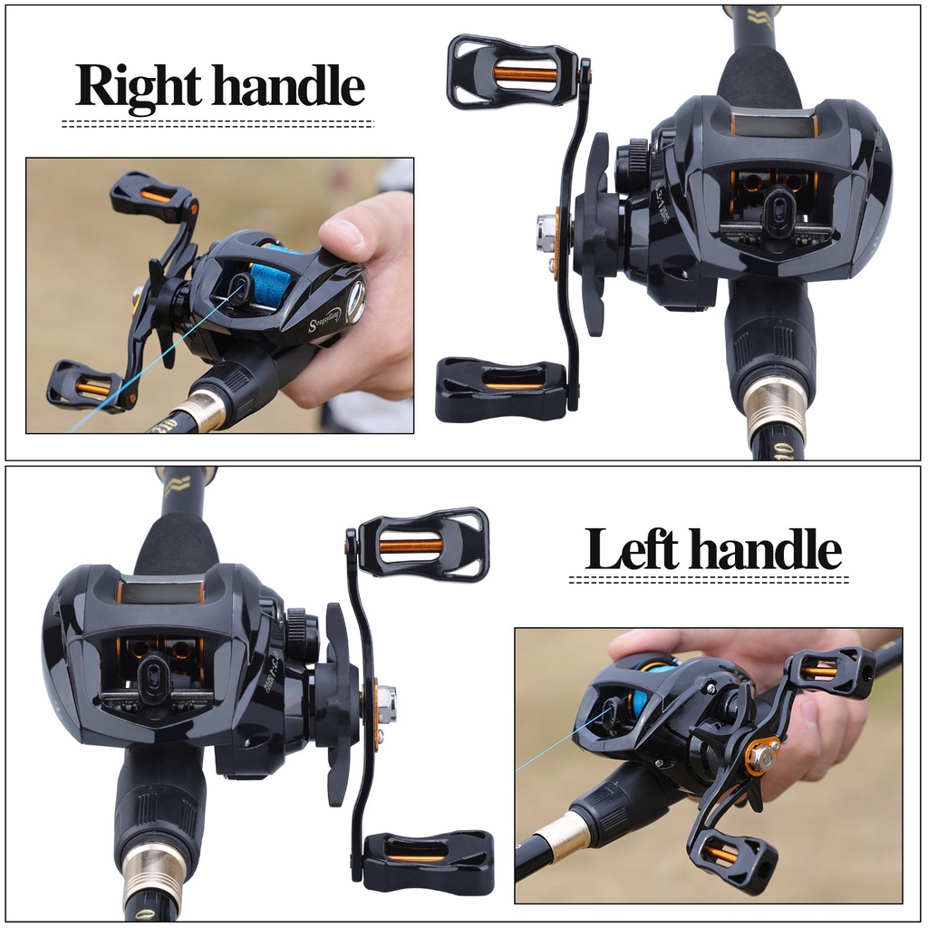 MURAH Fishing Set Portabel Carbon Fiber 1.8M 2.1M 2.4M Telescopic Fishing Rod Dan 6.3:1GR 12 + 1BB Fishing Casting Reel Kanan Kiri Menangani Untuk Air Tawar Memancing Set