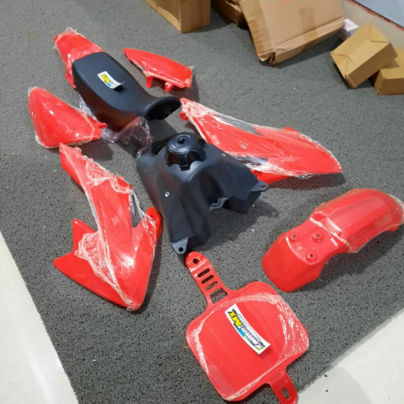 COVER BODY TRAIL MINI HONDA CRF50 CRF 50 UNTUK ANAK ANAK BAHAN FULL PLASTIK IMPORT LENTUR,KOMPLIT