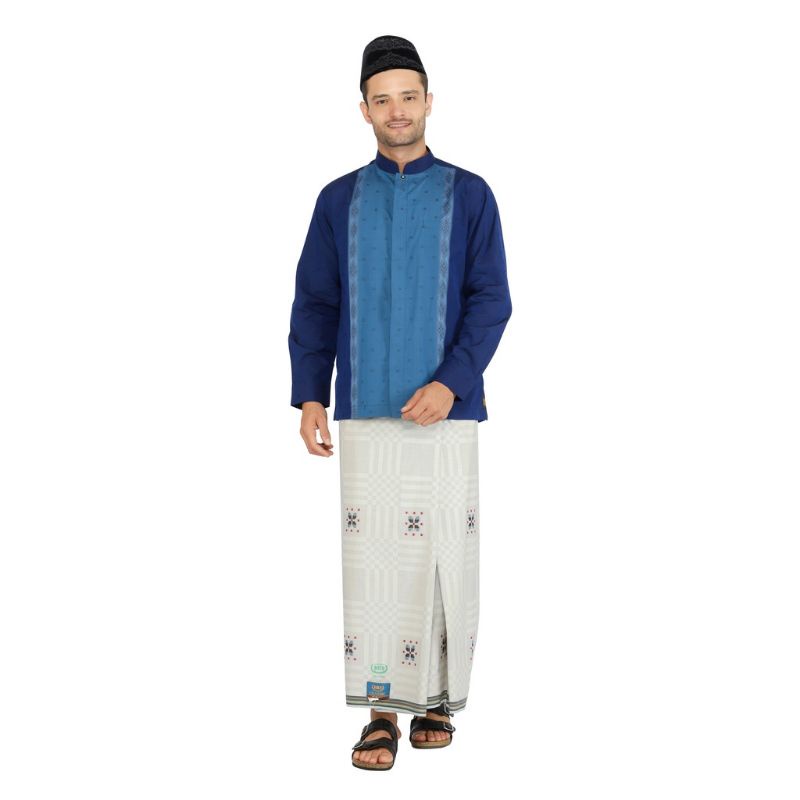 Sarung BHS Classic Gold Motif SKT DAM Putih Abu