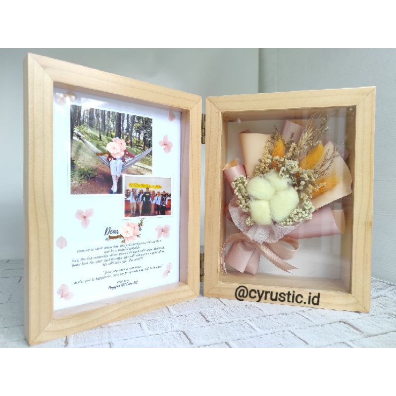 BOOK FLOWER FRAME LIPAT BUKET BUNGA HADIAH WISUDA PERNIKAHAN ANNIVERSARY BIRTHDAY GIFT BOX