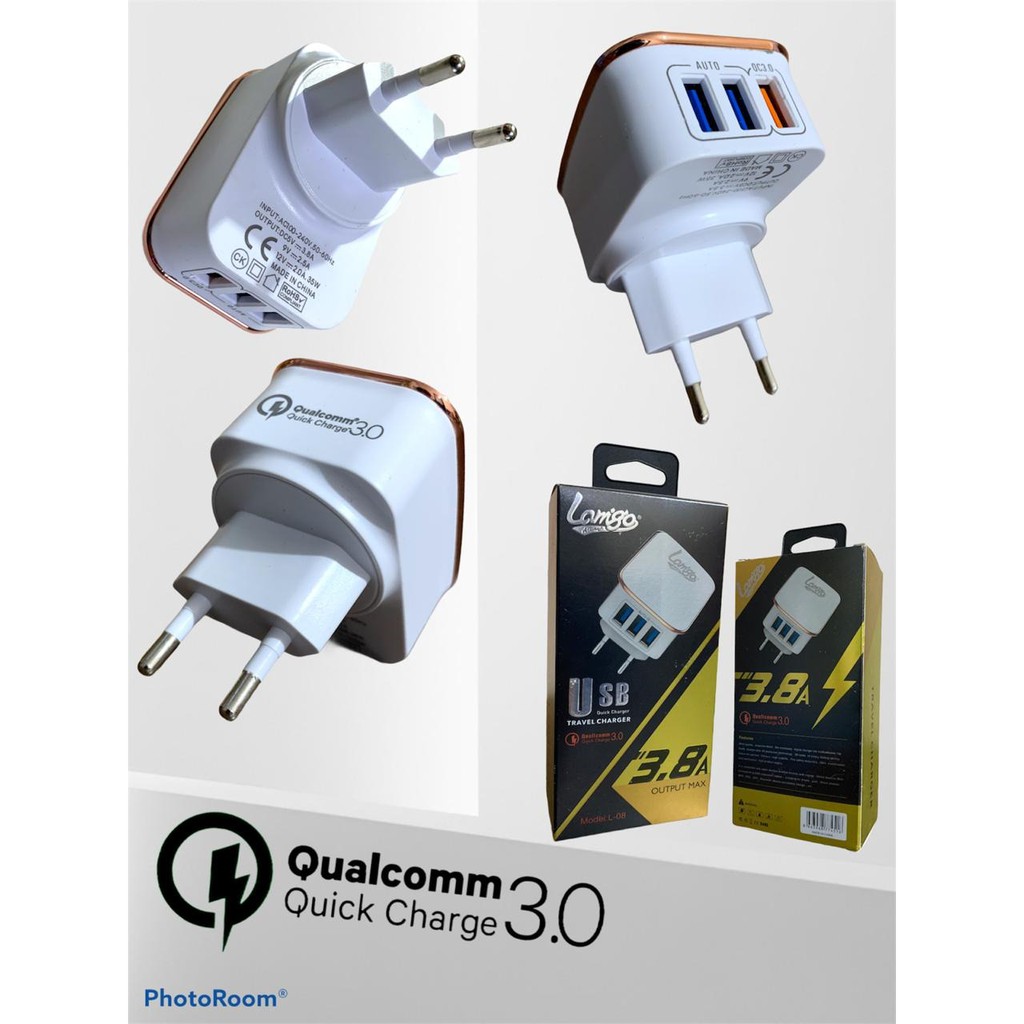 Batok Lamigo 3Usb Qualcom 3.0 quick Charging 3.8A Max