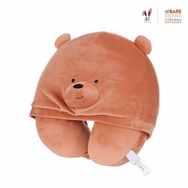 we bare bears bantal leher neck pillow travelling bantal pesawat travel pillow panda grizz ice bear