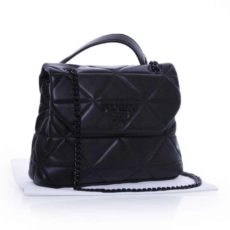 prada logo quilted shoulder bag