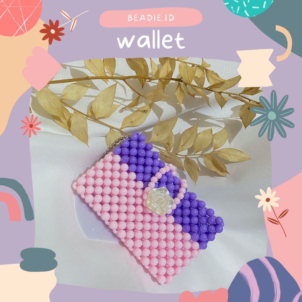 Rosa wallet - DOMPET KARTU MANIK MINI WALLET POUCH BEADS