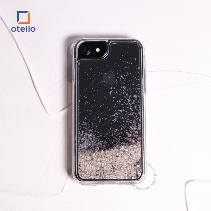 Otello Silver Liquid Glitter Premium Casing iPhone Case Mewah Unik