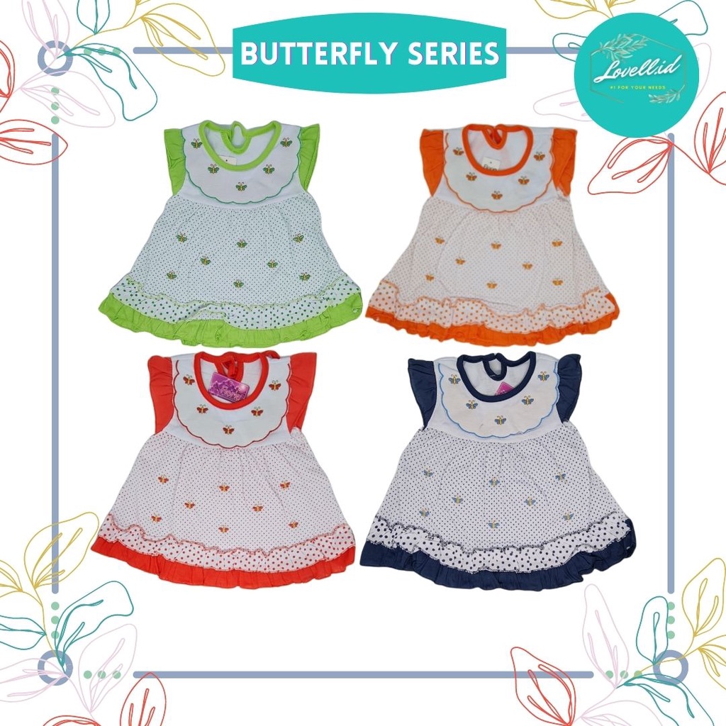 Setelan Baju Bayi / Dress Anak Perempuan Floria Butterfly Series