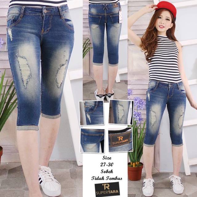  Celana  Jeans 7 8 robek  27 34 Shopee Indonesia