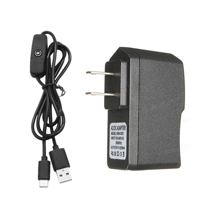 Btsg 5V 3A 3000mA Power Supply Adapter Kabel Charger USB Tipe-C Untuk Raspberry Pi4 4B US/EU Plug Dengan Switch