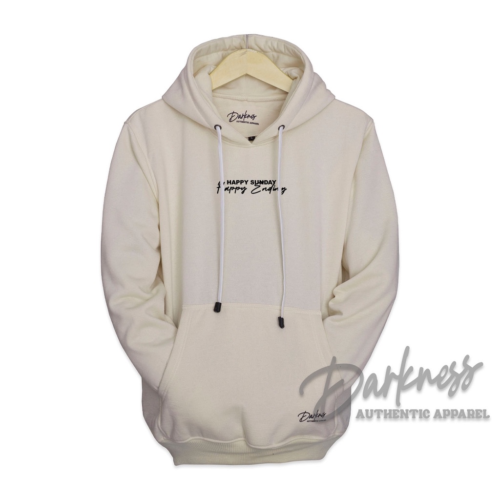 Sweater hoodie pria terbaru 2022 warna krem kaki Happy Sunday Happy Ending Drakness original suiter dewasa laki laki sweter hodie wanita jepang big size M L XL XXL