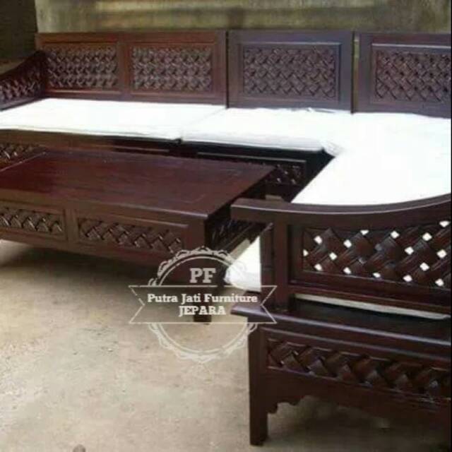 Kursi Dan Busa Ruang Tamu, Meja Kursi Sudut Ruang Tamu Kayu Jati Free Ongkir