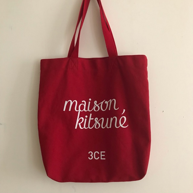 Maison Kitsune Canvas Totebag Shopee Indonesia
