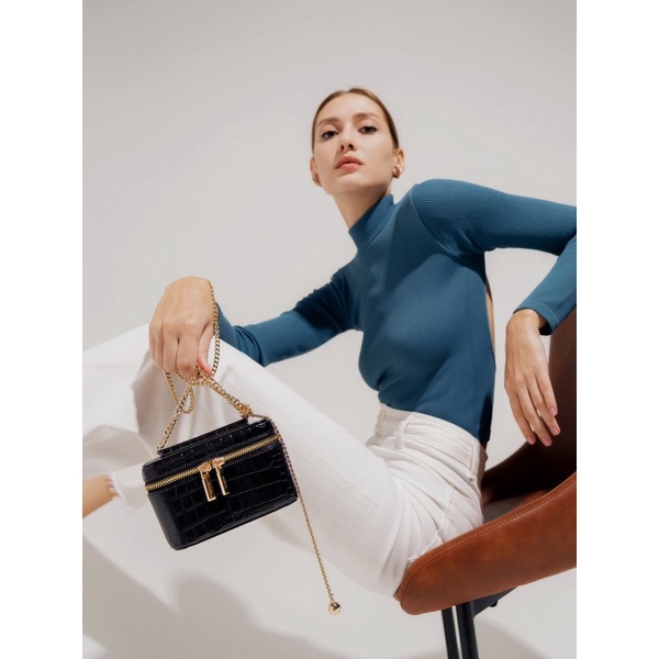 TMP015 TAS WANITA PEDRO TEXTURED LEATHER VANITY CASE