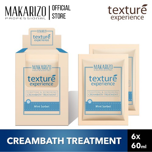 Makarizo Professional Texture Experience Purifying&amp;Refreshing Creambath Treatment Mint Sorbet 6x60g