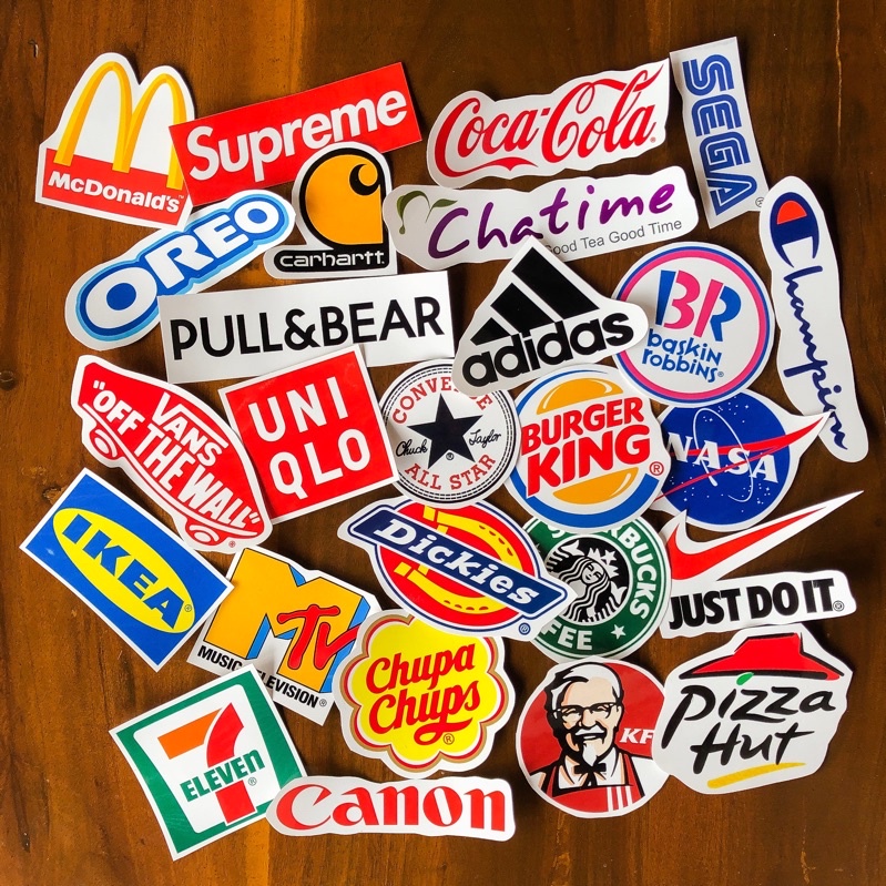 stiker sticker branded brand logo untuk laptop tumblr koper coolcase helm