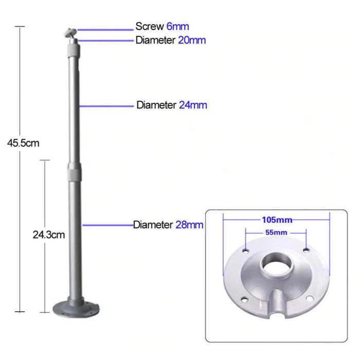 Stand Proyektor Wall Ceiling Bracket CCTV IP Camera 45cm Ball Head