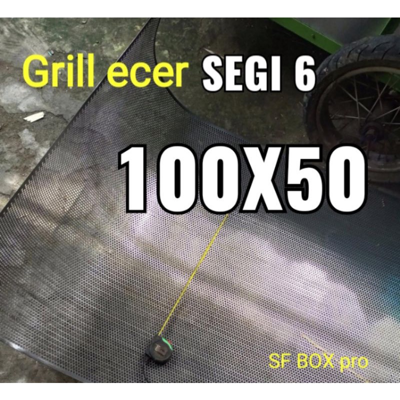 GRILL SEGI 6 RAM BESI TUTUP BOX SPEAKER 100x50