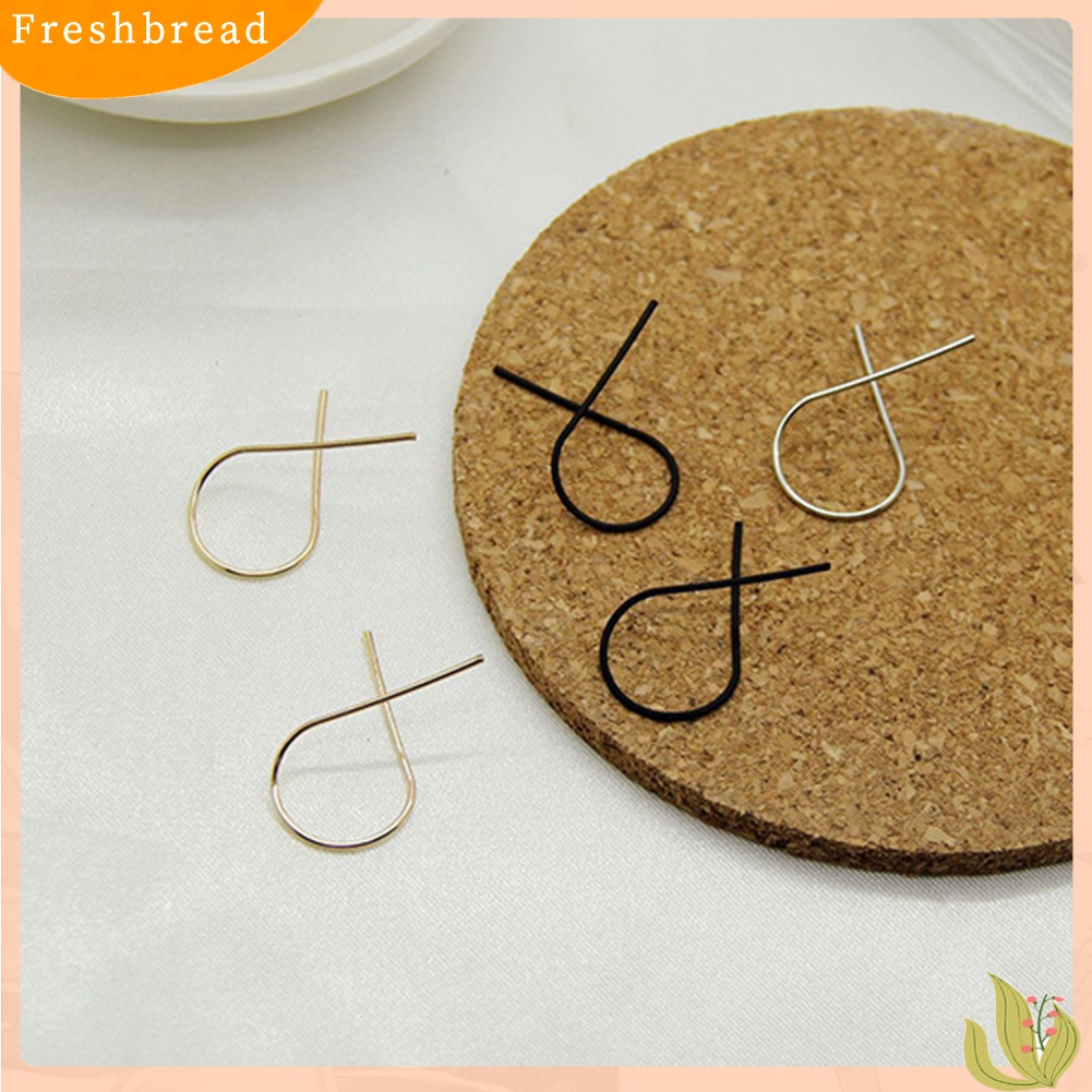 [Fresh] Anting Tusuk Bentuk Geometri Asimetris Bahan Alloy untuk Hadiah Wanita