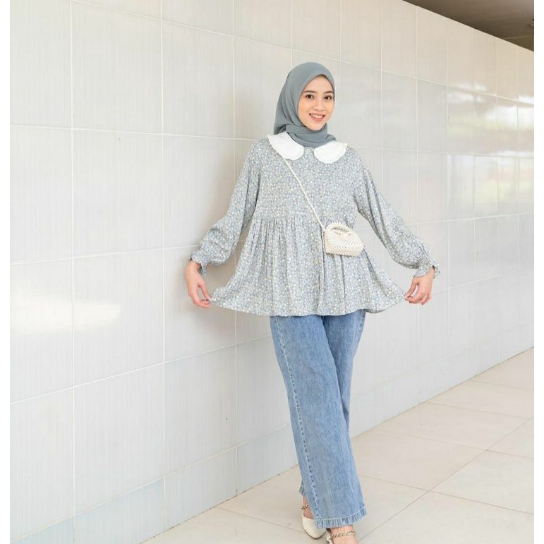 Lucy Blouse by Vanilla Hijab (Sage, XXL)
