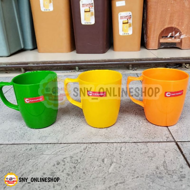 Gelas Gagang / Gelas / Cangkir Kopi 280ml Plastik Latte Clio