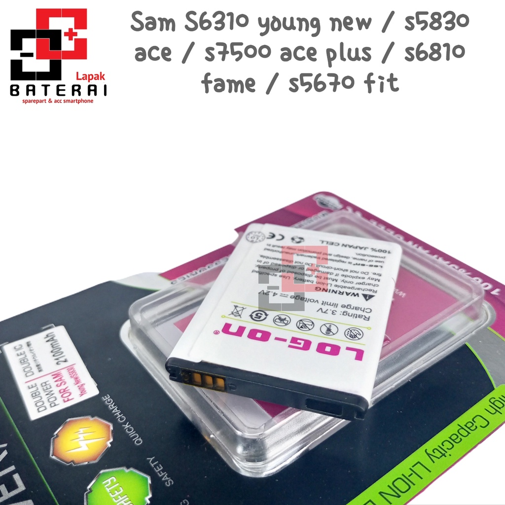 LOG - ON Baterai Samsung S5670 FIT Double IC Protection Battery Batre