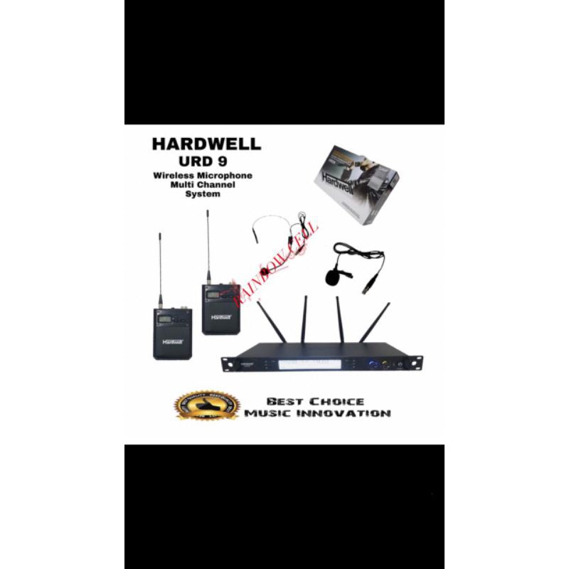 mic wireless HARDWELL URD 9 multi channel double clip on headset
