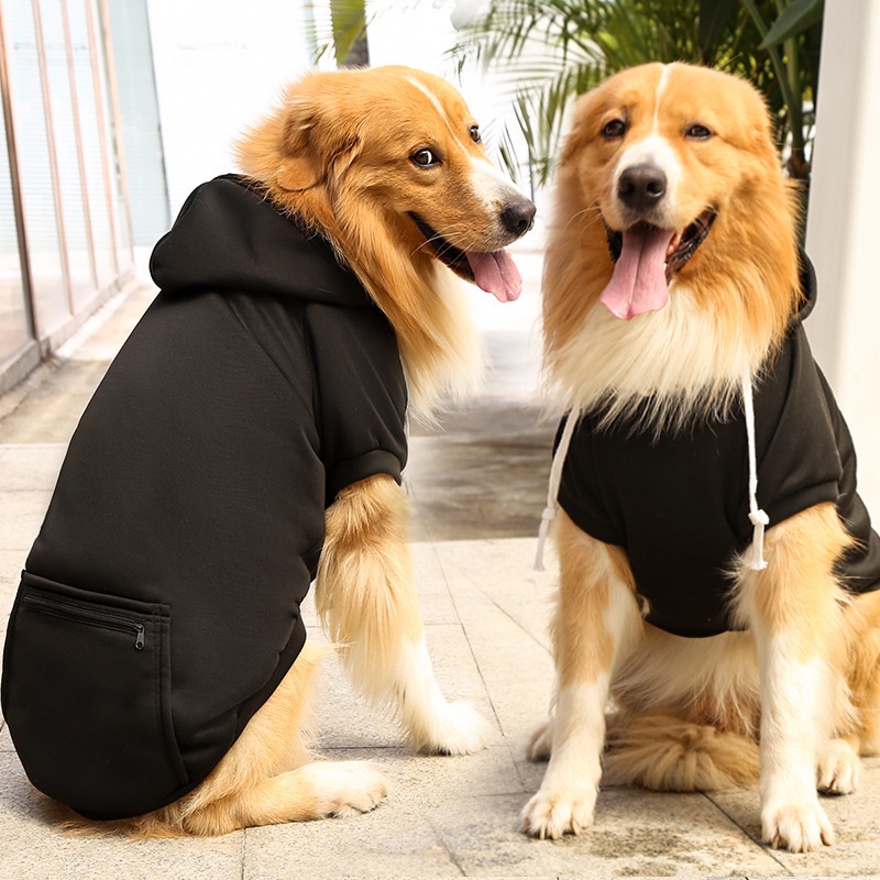 Autumn and Winter Fleece Golden Hair Tide Brand Zipper Pocket Sweater Large, Medium and Small Dogs Dog Clothes Law Fighting Pet Clothes