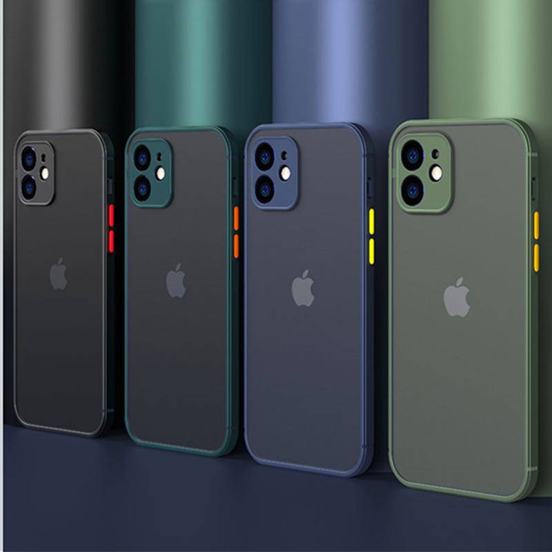 Case Pelindung Lensa Kamera Transparan Matte Tahan Banting Untuk iPhone 11 Pro Max 12 Mini X XS XR 6 6S 7 8 Plus SE 2020 2022 SE3